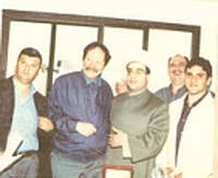 من اليمين نبيل سعد، محمد درويش الغوش، جمال بشاشة، كريستيان لوشون، فادي الغوش