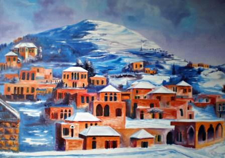 لوحة ثلج برجا 1940م للفنان نبيل سعد