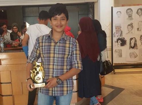 صورة الطالب زهير فادي بدر الأول في مباراة الرسم