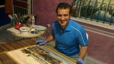 صورة الفنان نبيل سعد يرسم لبنان الذي نحب